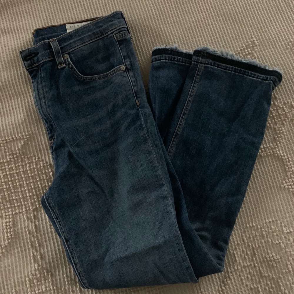 Rag and bone jeans size 29 straight rough hem